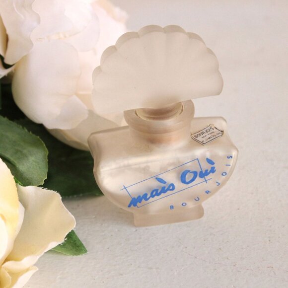 Vintage 1940s Bourjois Mais Oui Perfumed Talc, Frosted Glass Jar, French Perfume - Picture 9 of 9